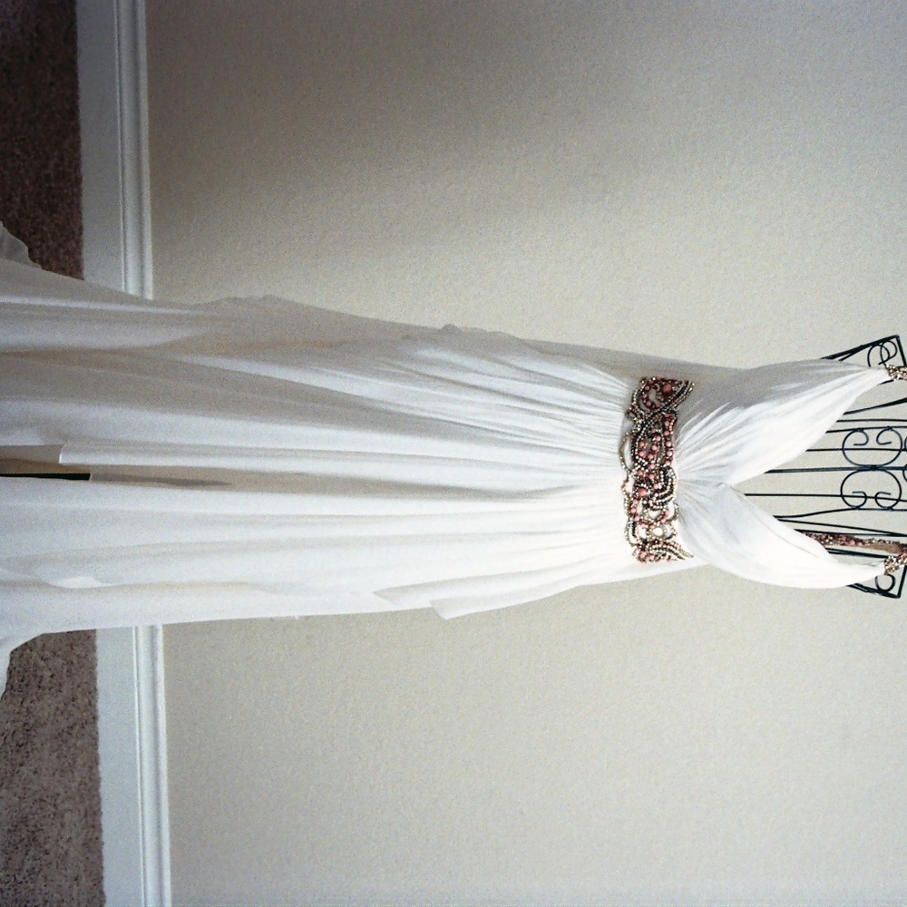 White Marchesa Couture Evening Gown